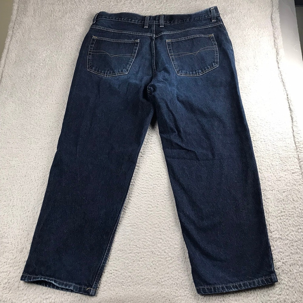 Vtg Y2K Anchor Blue Original Baggy Jeans Mens 42 (43x30) Dark Wash Denim - Picture 11 of 12